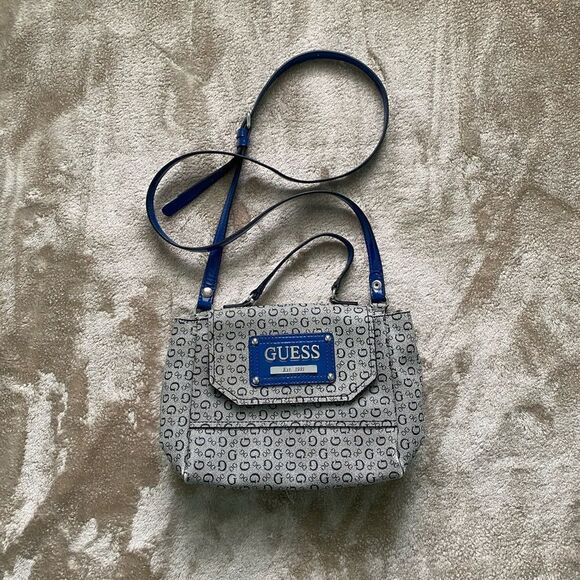 Guess Shoulder Strap Blue and Grey Small Y2K Bag - Picture 1 of 5